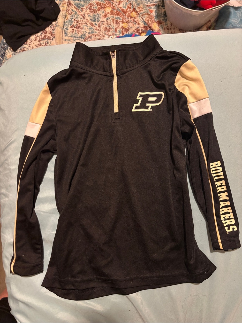 Colosseum Black and Gold Purdue Boilermakers Quarter-Zip Top